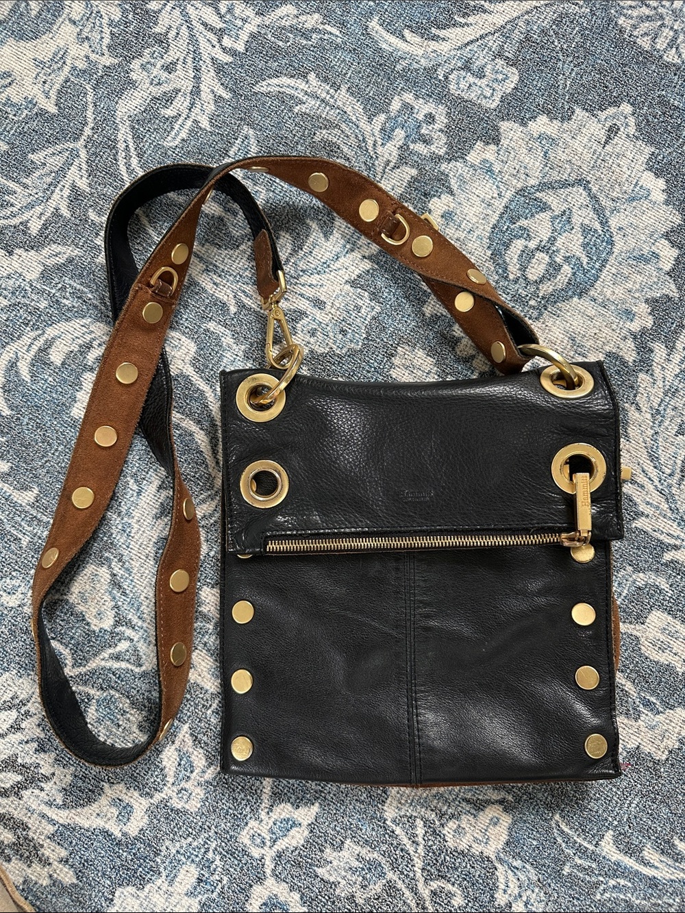 HAMMITT Los Angeles Montana reversible crossbody bag black brown gold GUC